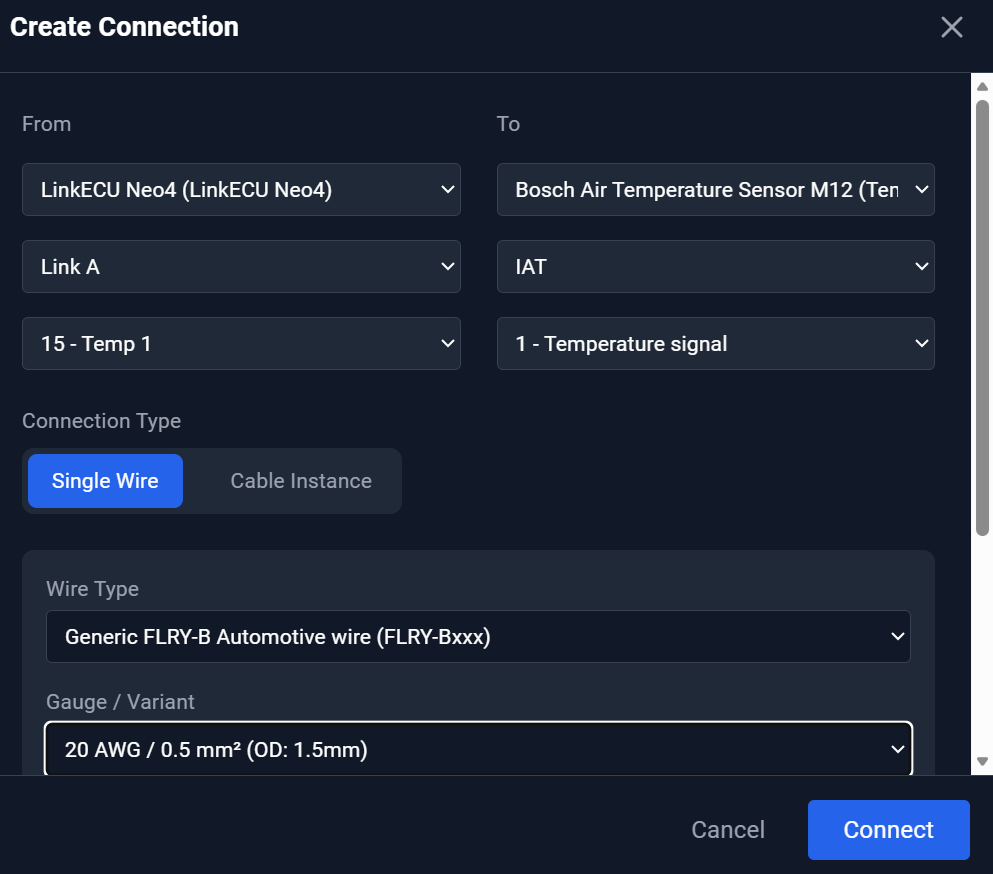 Connection Dialog